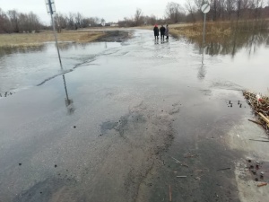 Мост через Пьяну затоплен в Сергачском районе