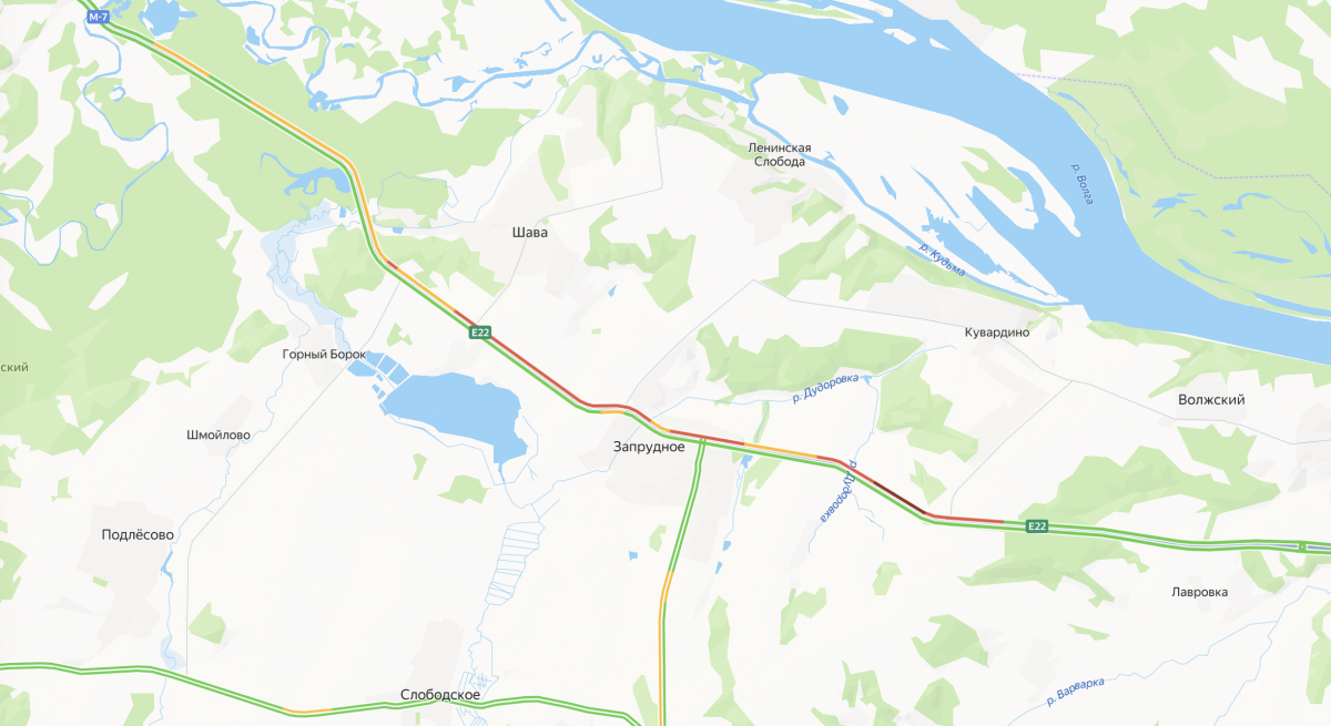 Пробка длиной в 15 км образовалась на трассе М-7 под Нижним Новгородом - фото 1