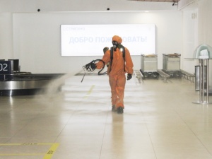 20 тысяч квадратных метров площадей продезинфицировали в аэропорте «Стригино»