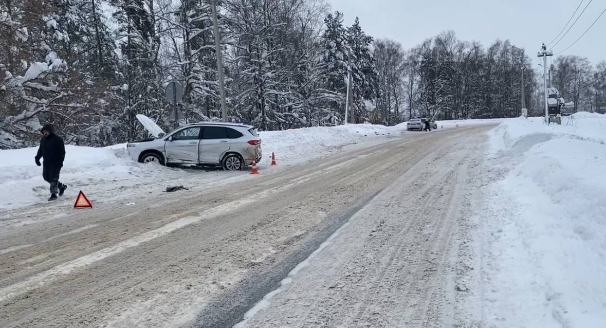  Женщина пострадала при лобовом столкновении легковушек на нижегородской трассе - фото 1