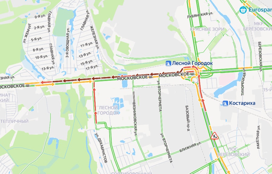 Огромная пробка сковала Московское шоссе в Нижнем Новгороде из-за ДТП - фото 1